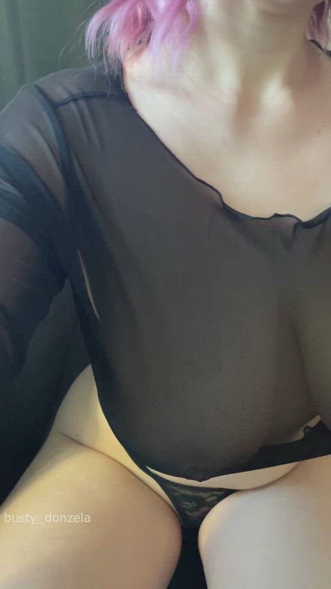 Alternative girl shows off her nipple piercings