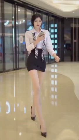 Asian Big Tits Compilation Dress High Heels Legs Pretty Secretary Skirt Porn GIF by duromami