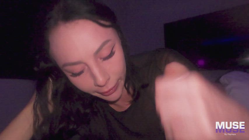 Indica Marie giving me her throat.  Original content AMWF