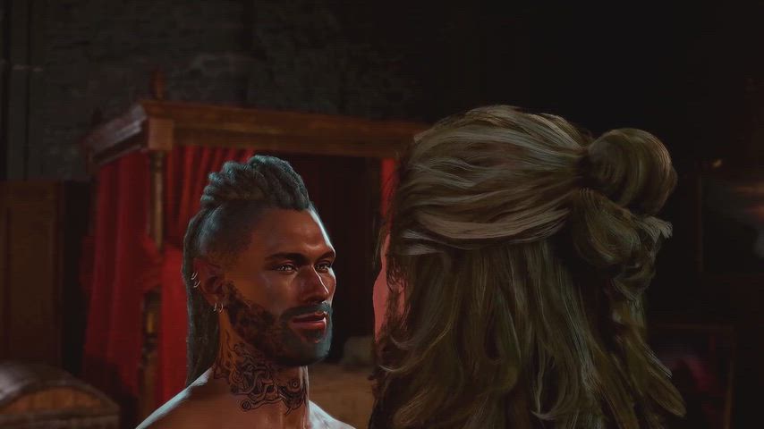 Gale and his lover "wrestle" (Wondershark2)