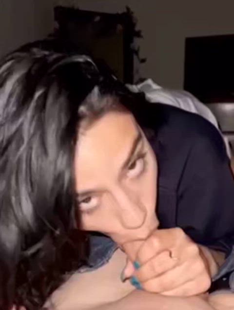 Amateur Blowjob Cum Cum In Mouth Deepthroat Eye Contact POV Sucking Throat throated Porn GIF by populardick