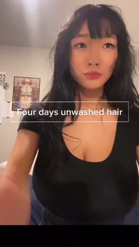 skinny asian with huge tits