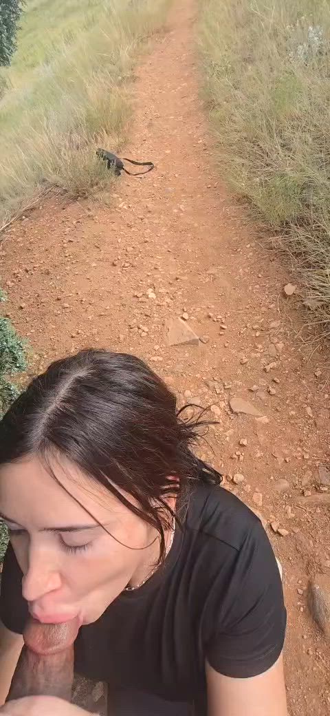 We were on a hike and he told me to get on my knees