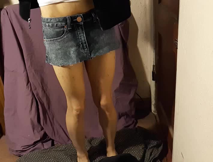 Hoodie and mini skirt. Trying to stay warm. ;)