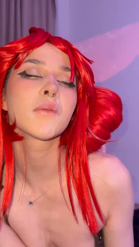 Cosplay Drool NSFW OnlyFans Red Hair Solo Spit Tongue Porn GIF by mystpetal