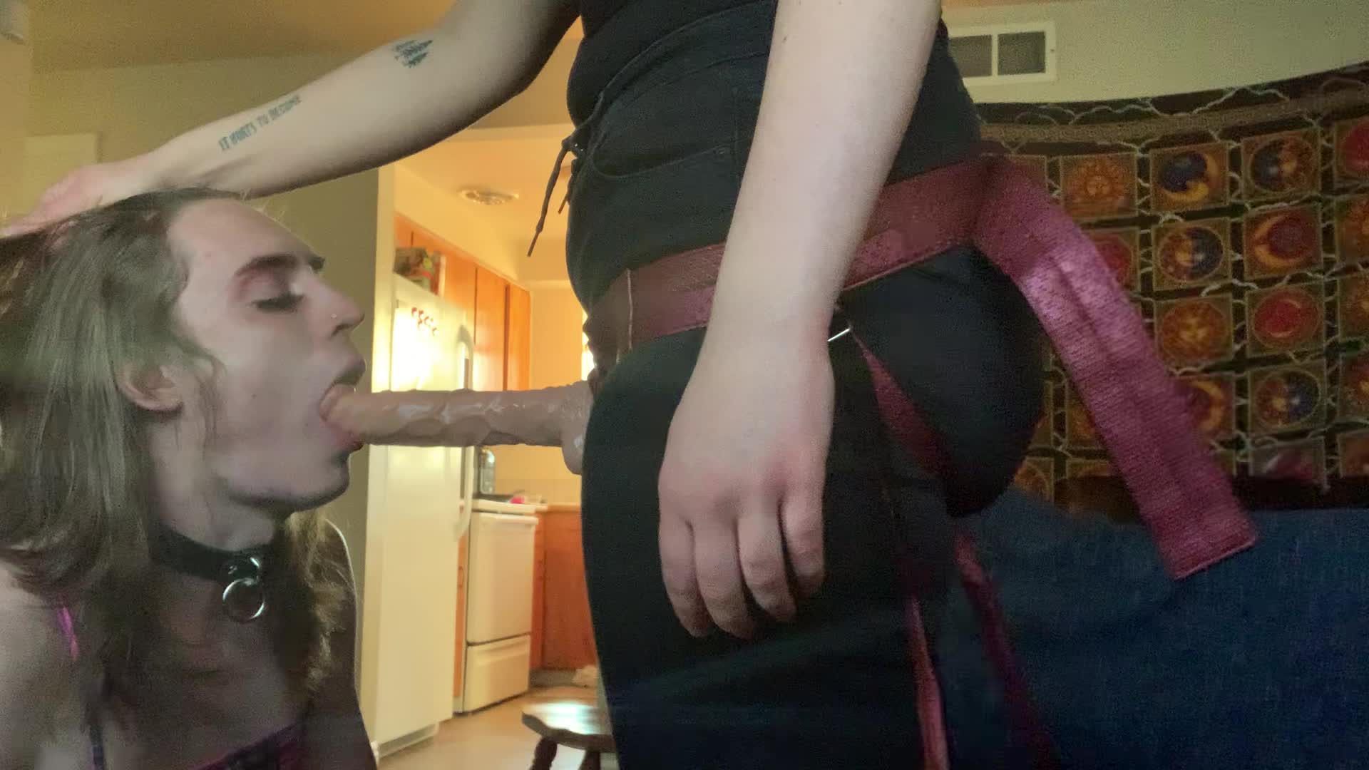 This sissy whore obviously needs more training. 💅 She couldn’t even swallow half of my cock, I guess I just have to fuck her throat every day until she can take all 10 inches. 😈