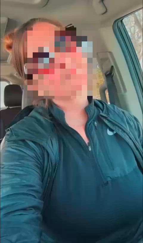 Flashing and playing with my big tits