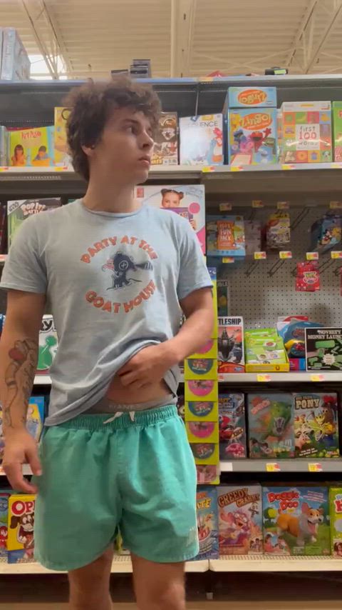 Teen Twink Drops His Shorts, Front & Back