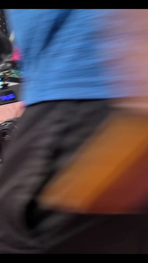 Lily Lou giving blowjob behind the scenes