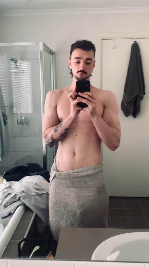 Whoops! My towel fell!