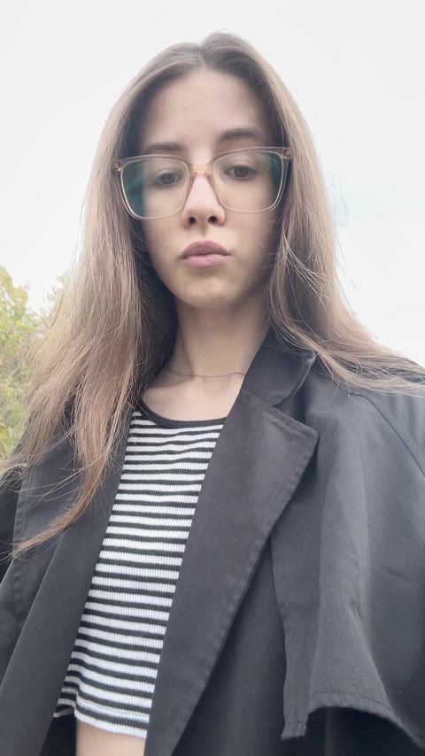 Fast tits flash during walk