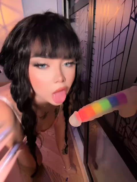 would you let a naughty girl with bigger cock to suck you