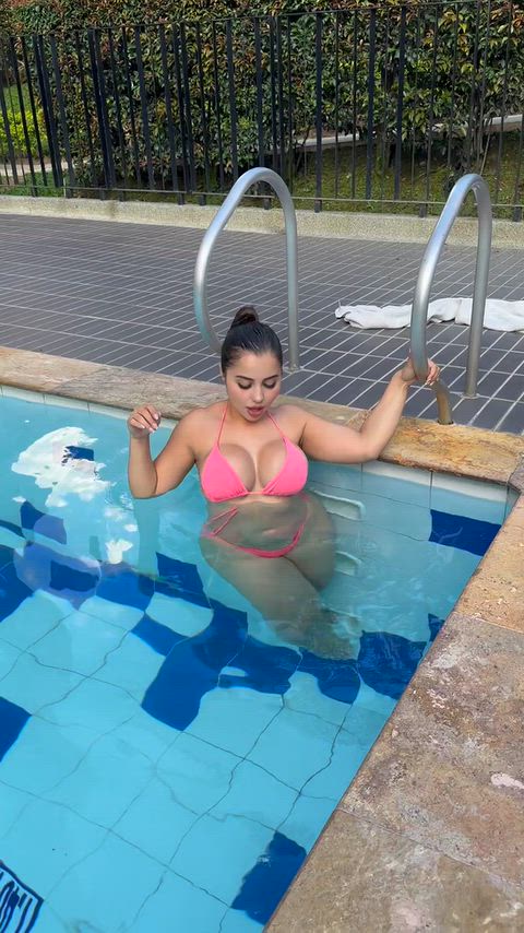 Amateur Big Tits CamSoda Fetish Homemade NSFW Solo Swimming Pool Tease Teen Porn GIF by gabyferrer1