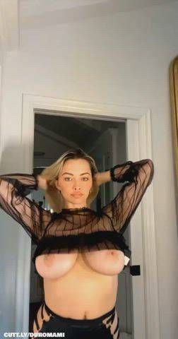 Big Tits Blonde Boobs Celebrity Model OnlyFans See Through Clothing Sheer Clothes Porn GIF by duromami