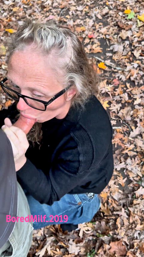 Went for a walk and I stopped to suck his dick