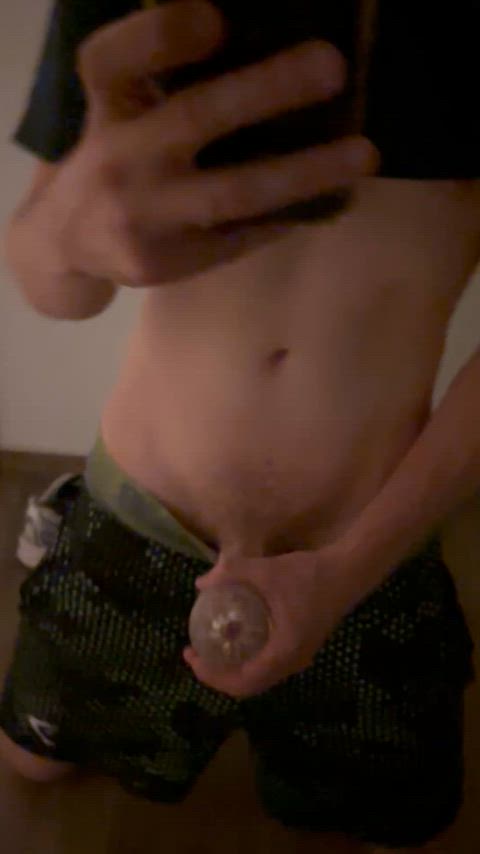 Stroke then cum