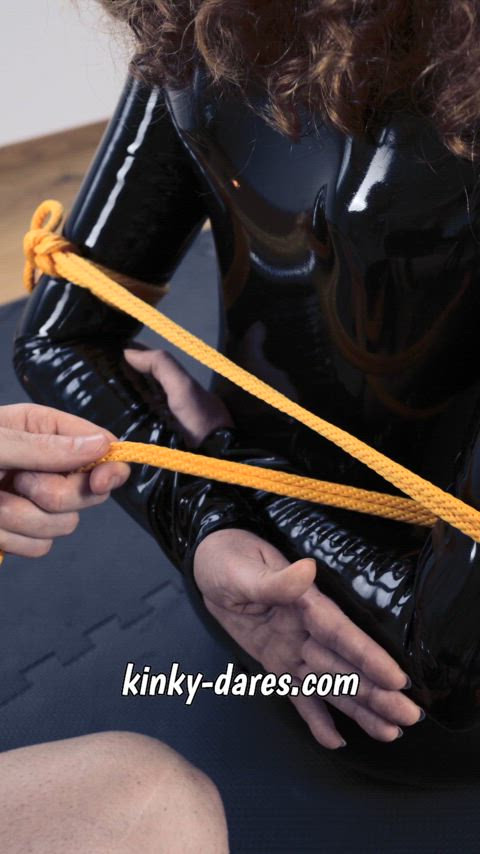 It is her first bondage, she is very excited 🥰