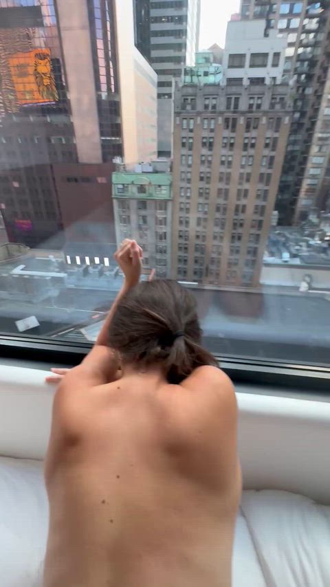 she wanted to be pushed against the glass