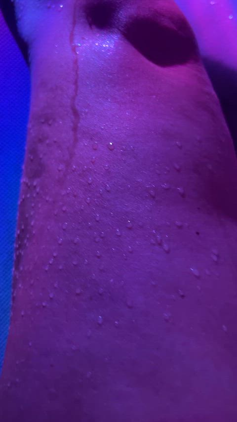 Legs dripping with sweat