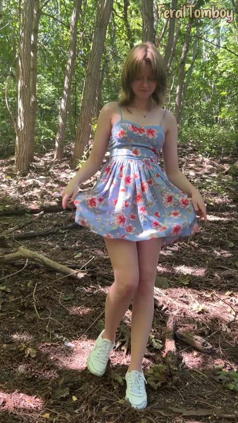 Showing off in a cute dress :>