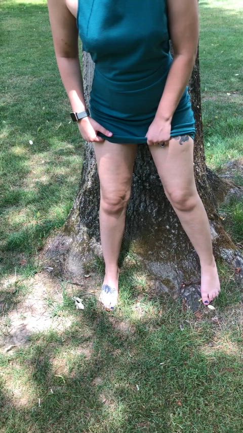 I lifted my dress up outside at a winery