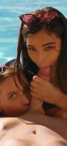 BWC Blowjob Emily Willis Stacy Cruz Threesome Porn GIF by mollatare