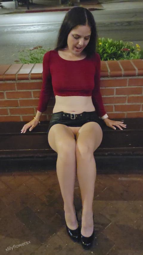 Nothing like flashing at the bus stop