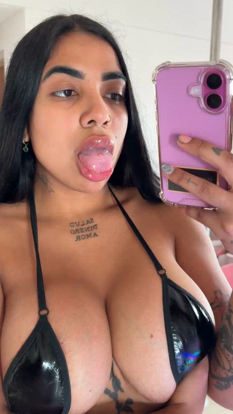 You're going to drink it and suck my tongue