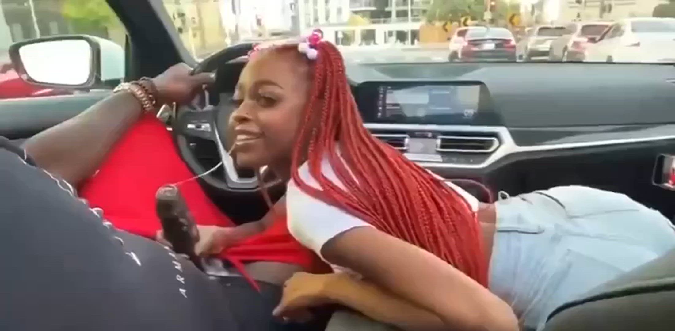 Ebony, Pierced, Public, blowjobs