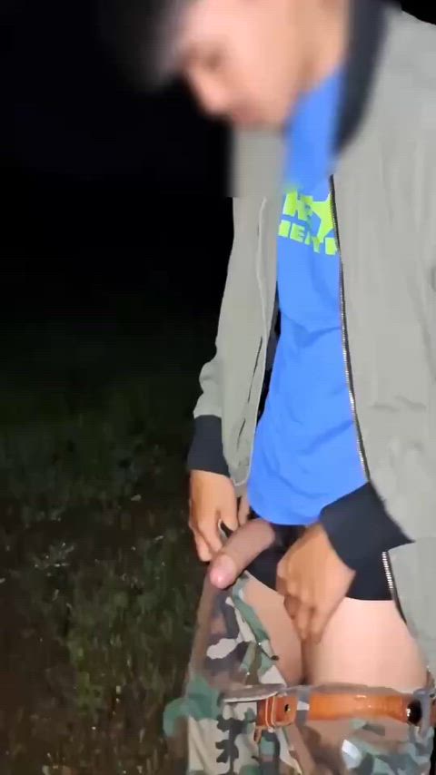 A boy warming up before getting sucked