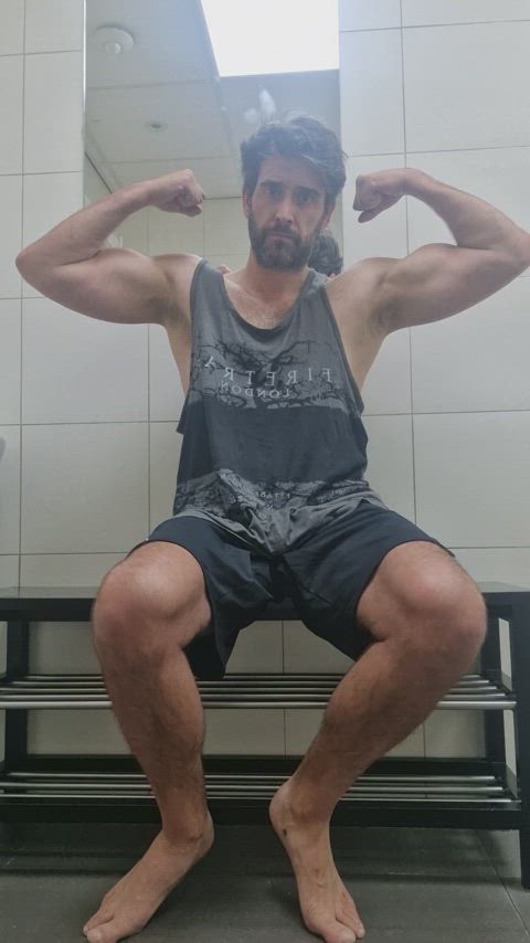 Who's gonna come relieve daddy's aching muscles after my long workout? - Kal (41) - If you like my preview content, please check out my profile for more and links to my full videos.