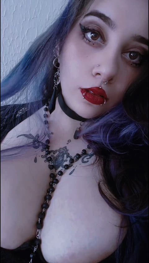 Alt Amateur Big Tits Chubby Goth Latina OnlyFans Pierced Piercing Tits Porn GIF by raven.roth