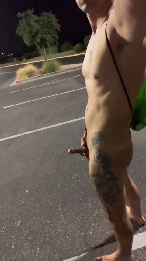 Naked in the middle of a park parking lot. Just like I was told to do. I like to do what I’m told.