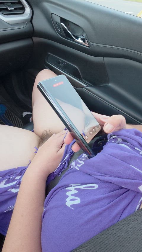 Playing with my bush in the car, teehee thumbnail
