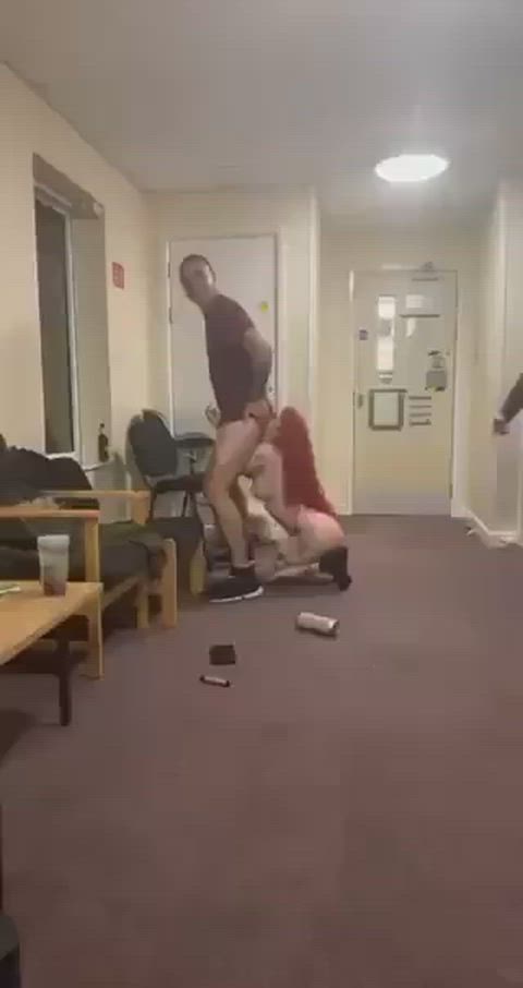 Caught in the middle of a rimjob