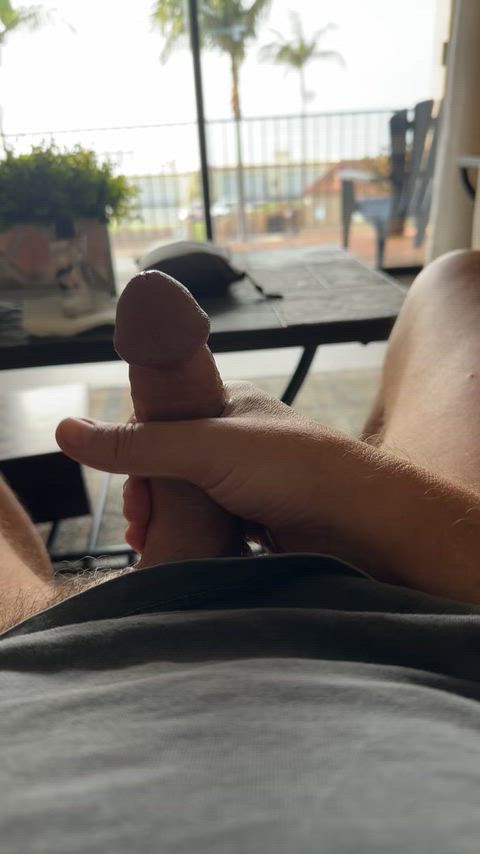 (60) stroking at the Airbnb with a view