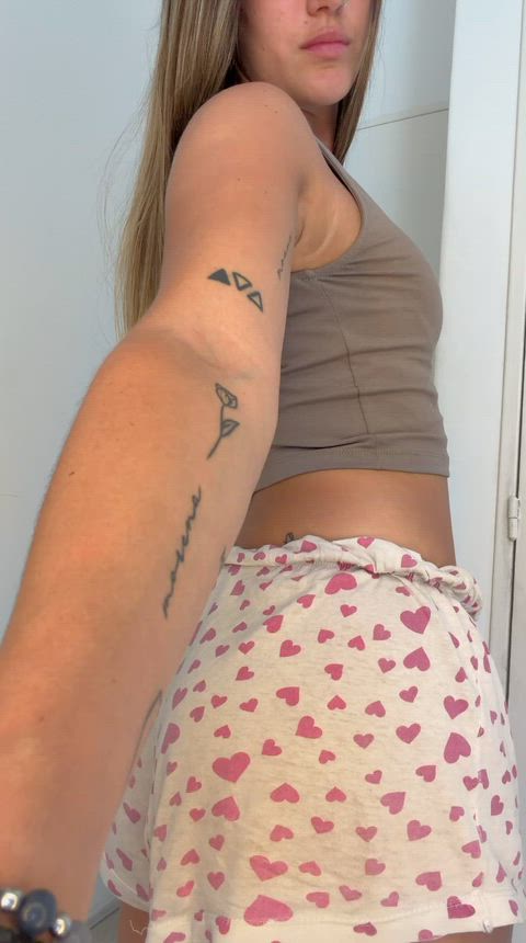 I have to show you what's under my sleep shorts