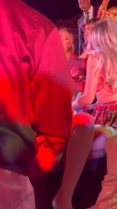 Lily Lou, Hailey Rose, Kazumi doing on stage orgy for fans at a party