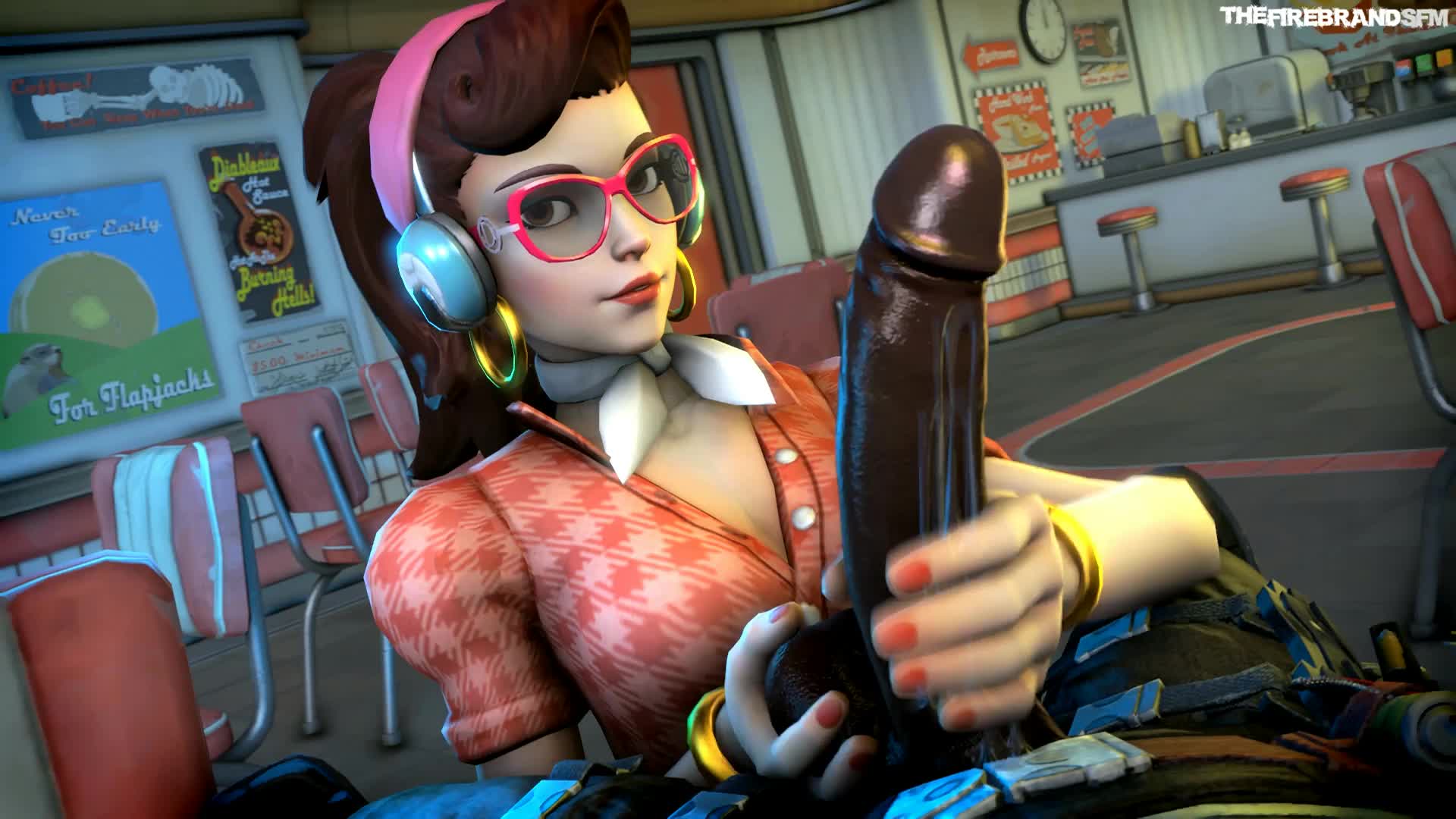 D.Va strokes a Black Dick