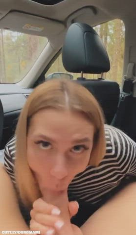 Amateur Big Dick Blowjob Car Sex Cowgirl Cumshot Public Real Couple Riding Porn GIF by duromami