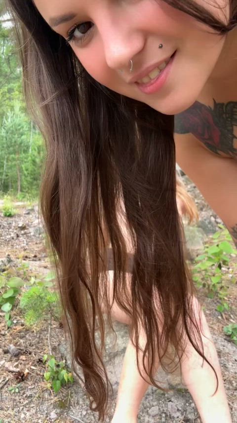 Reminding her of who's in control on our hike