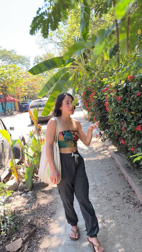 Risky boobies in the market square