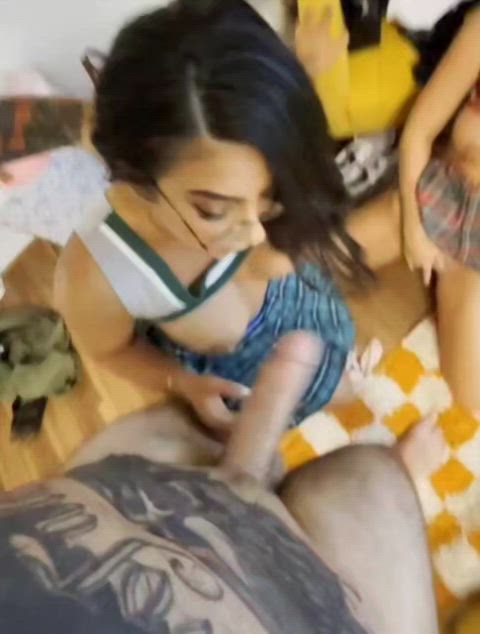 Amateur Blowjob Deepthroat Homemade POV Squirt Squirting Threesome Throat throated Porn GIF by populardick