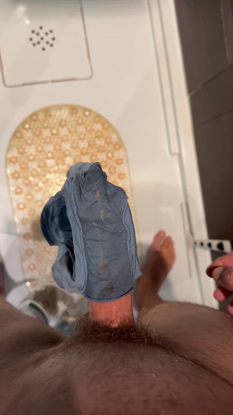 Peeing on her panties again