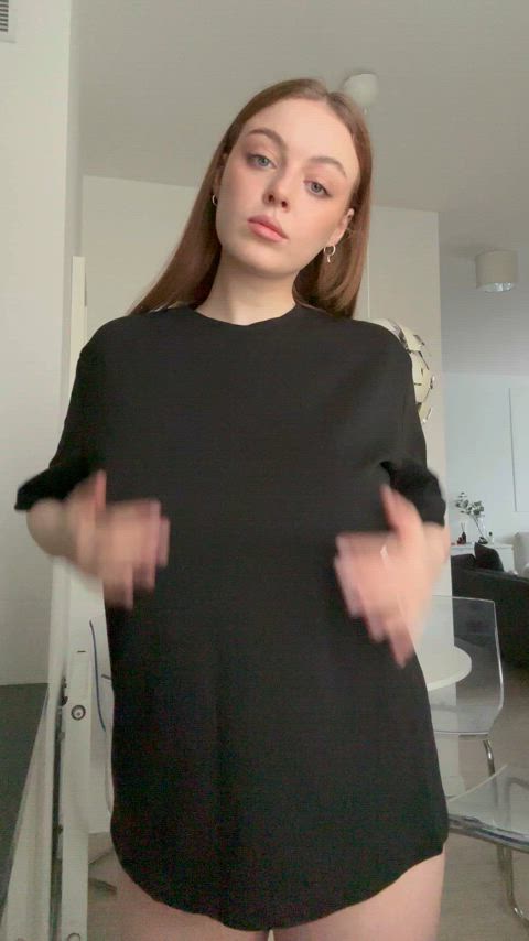 No bra, no shame — just lifting my shirt and letting these tits breathe