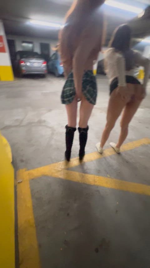 You can use both my girlfriend and I in this parking garage right now