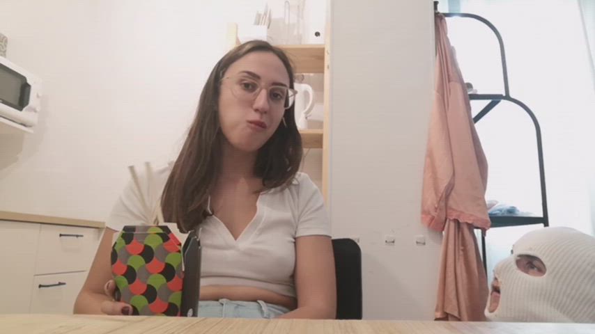 He is begging for some food and I'm in a good mood today so he can eat some special food.