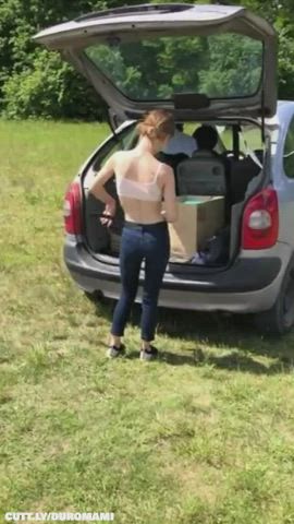 Amateur Ass Fingering Masturbating Outdoor Petite Public Pussy Teen Porn GIF by duromami