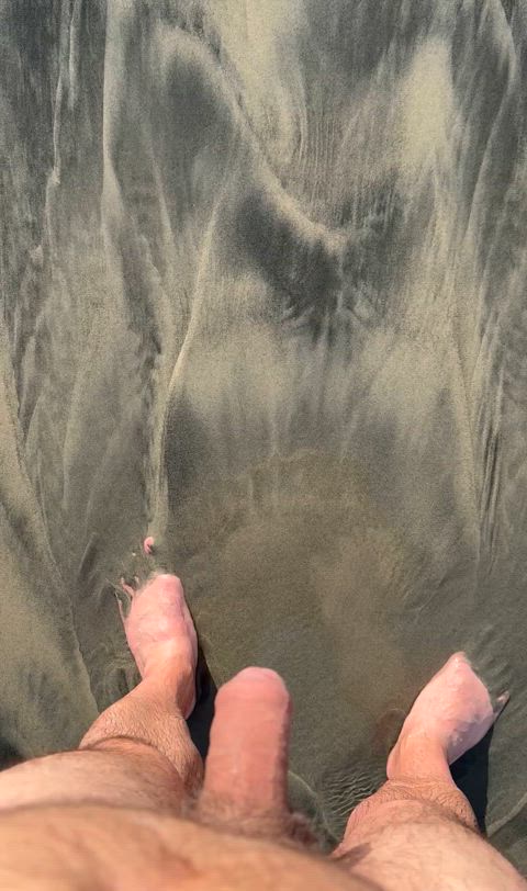 Nice slow piss on the beach