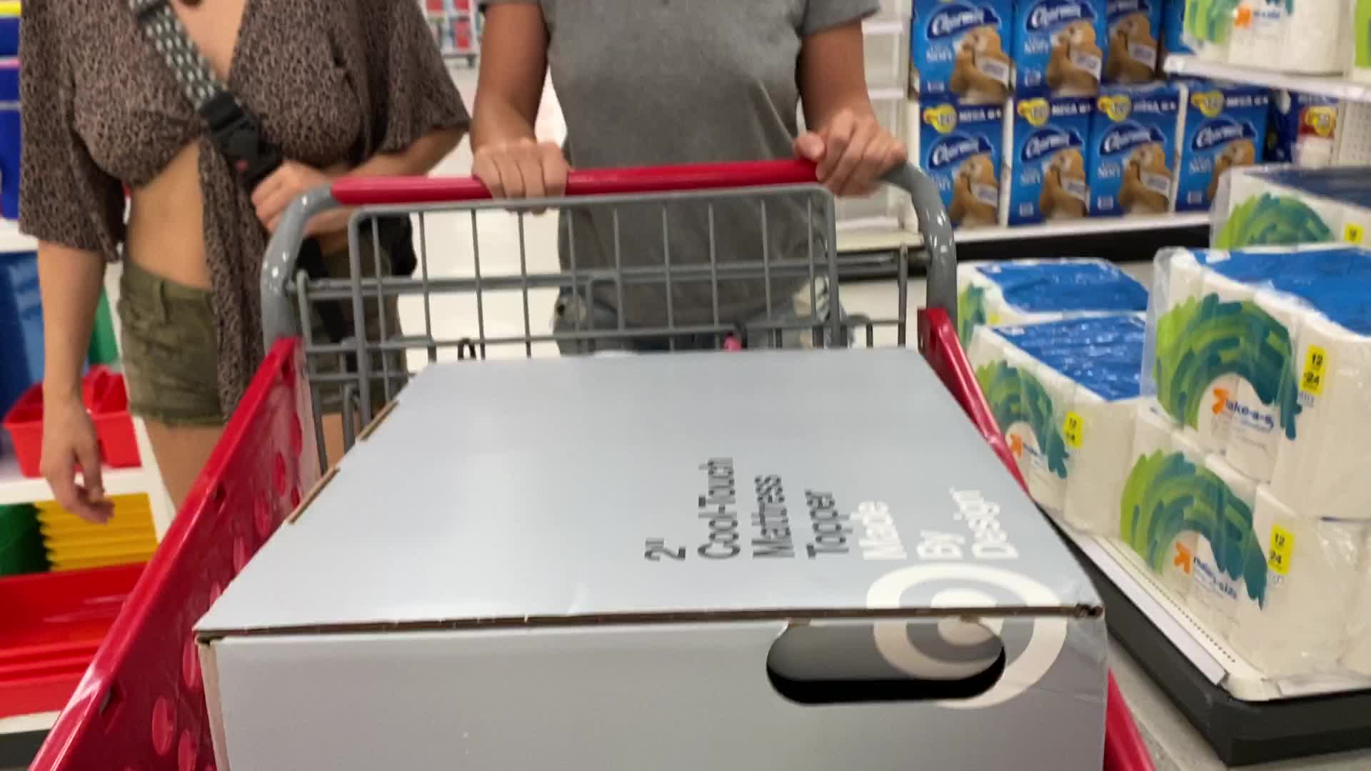 Flashing at the store with my friend.